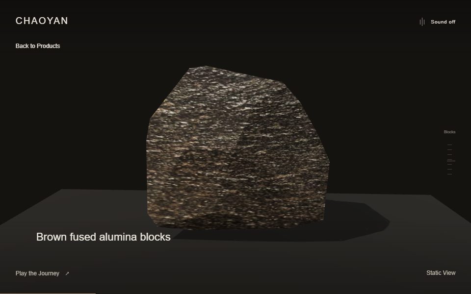 Brown fused alumina blocks