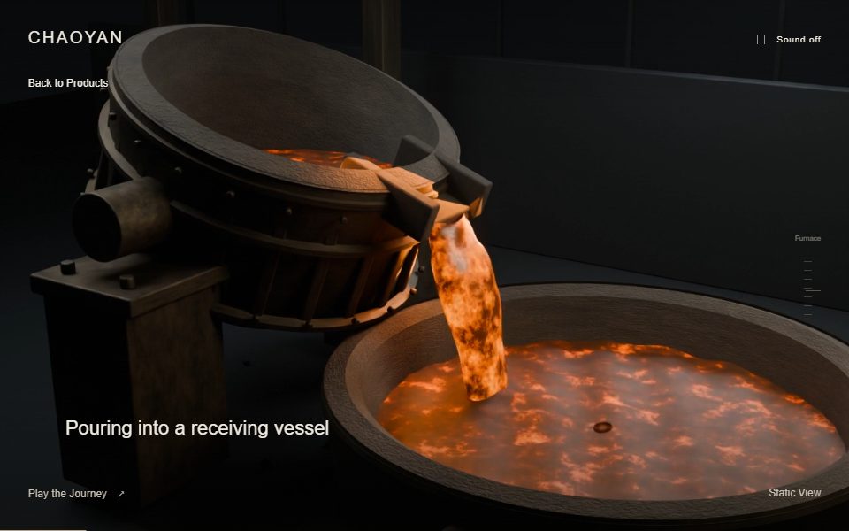 Pouring into a receiving vessel